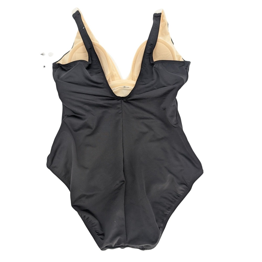 Miraclesuit Spectra Trilogy One Piece Women 10 Black Colorblock Slimming Classic - Picture 3 of 12